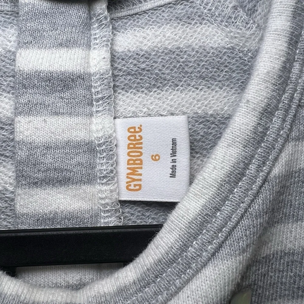 Gymboree Enchanted Winter‎ Gray Striped Jewel Dress 6 Girl Cute Gems